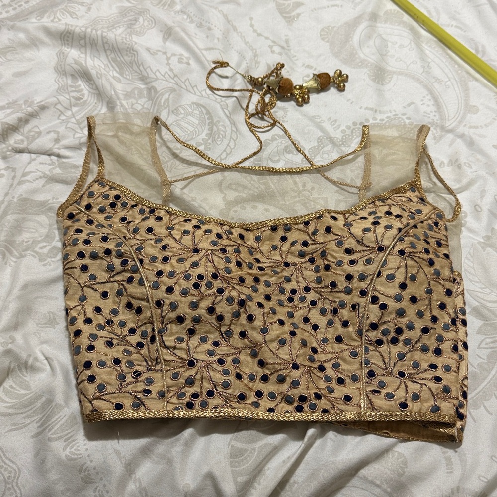 Embroidered Gold and Black Blouse
